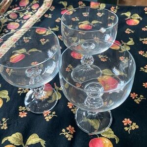 Crystal Cocktail Glass Set of 3 Bohemia Crystal Claudia Pattern Champagne Coupe